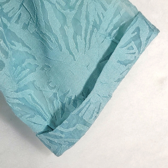 Vintage Graff Women's Teal Pastel Floral 3/4 Sleeve Button Down Blouse Size M - Picture 4 of 10